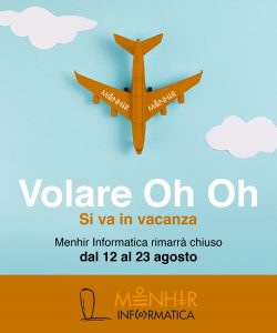 Ferie Agosto 2019
